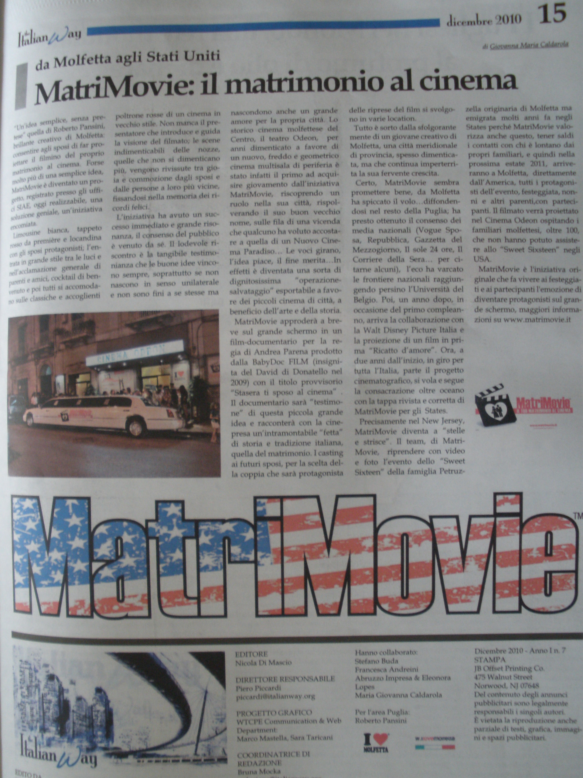  Molfetta, MatriMovie, U.S.A.